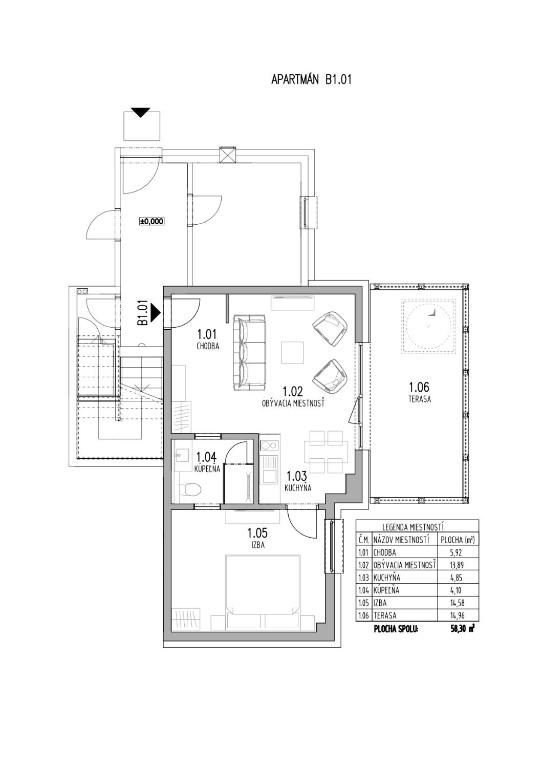 Půdorys ubytování Chalet Otupné