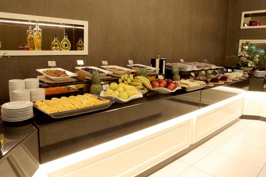 a buffet line with many different types of fruits and vegetables at Grand Hotel Gulsoy Old City in Istanbul