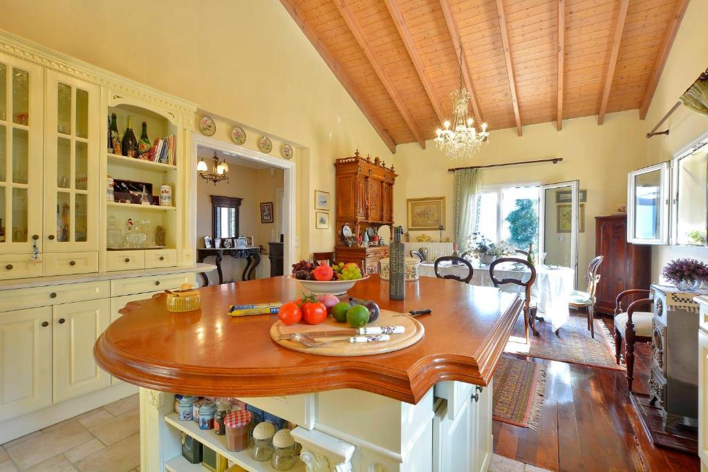 Kuchyň nebo kuchyňský kout v ubytování Villa Kardami -country house