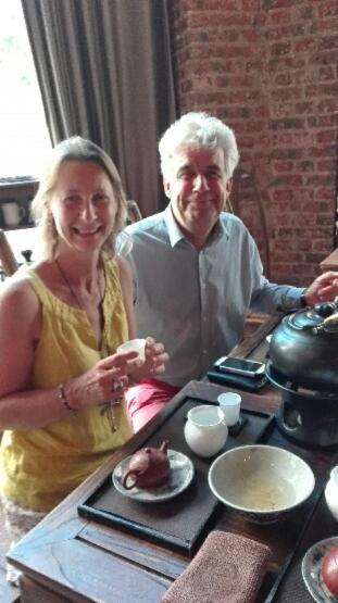 a man and a woman sitting at a table at La Forge in Arcis-le-Ponsart