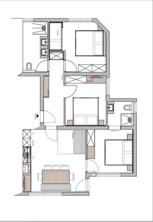 Půdorys ubytování Appartements Danijela