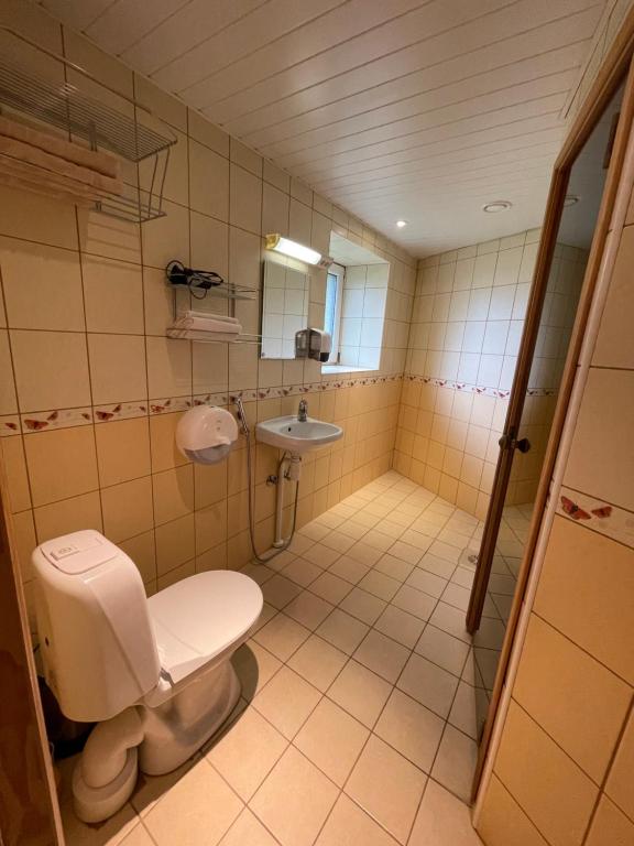 Koupelna v ubytování Viisnurga Puhkemajad