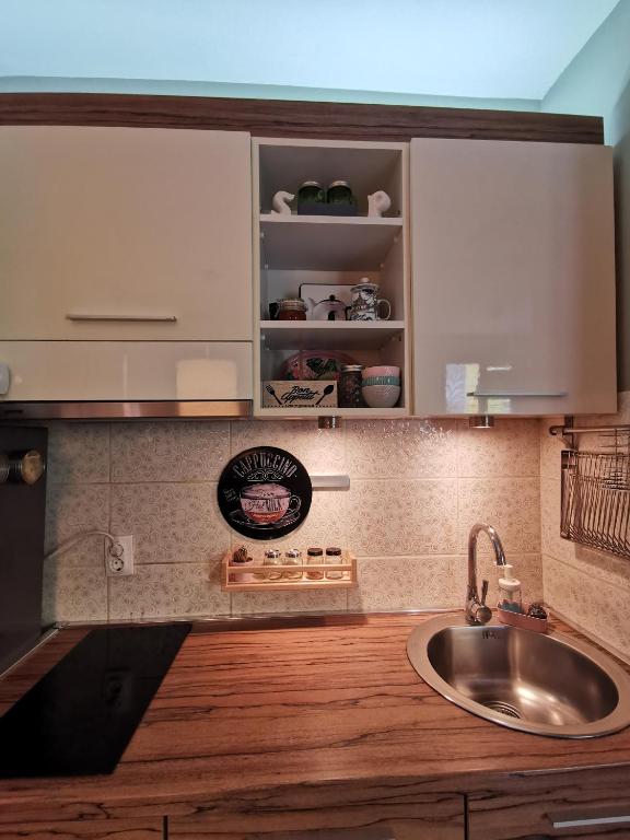 Kuchyň nebo kuchyňský kout v ubytování Nest