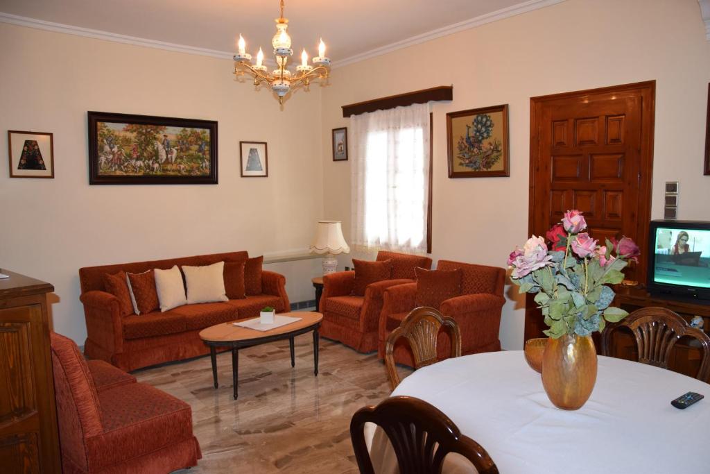 Posezení v ubytování Naoussa Center Cycladic House