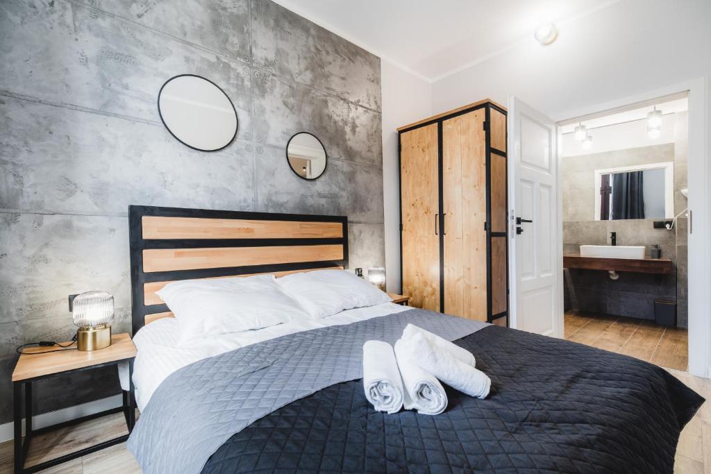 Posteľ alebo postele v izbe v ubytovaní Modern Apartments Toruń 3 Stare Miasto-Centrum