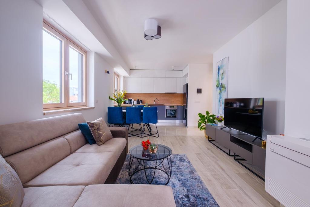 Televízia a/alebo spoločenská miestnosť v ubytovaní MB Luxury Apartments