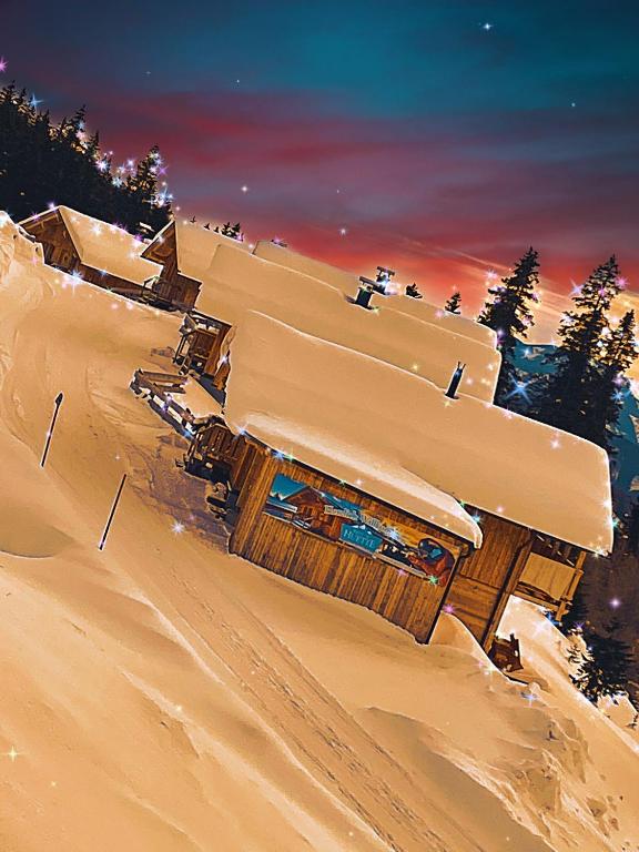 Skihütte v zimě