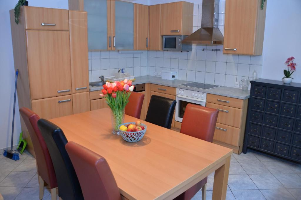 Kuchyň nebo kuchyňský kout v ubytování Ferienwohnung Koppi
