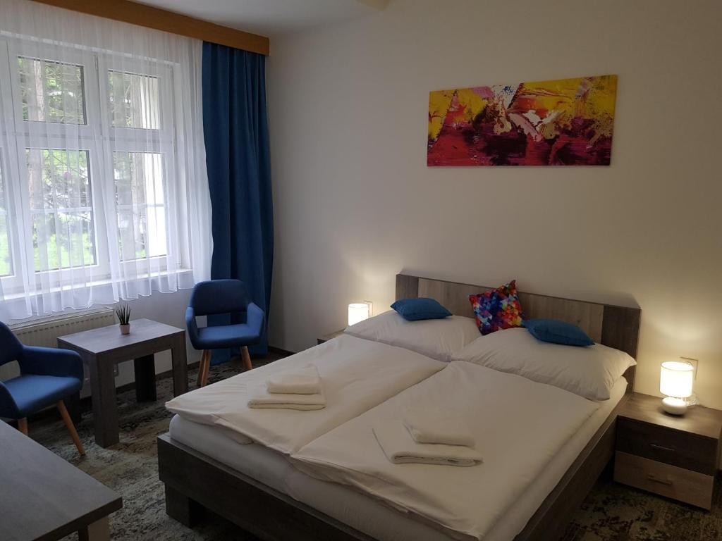 Postel nebo postele na pokoji v ubytování Penzion Vila Tereza