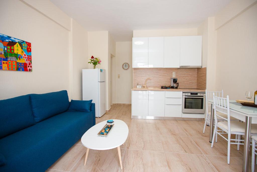 Kuchyň nebo kuchyňský kout v ubytování (Apt.3) Lofos Apartments in Vergia Halkidiki