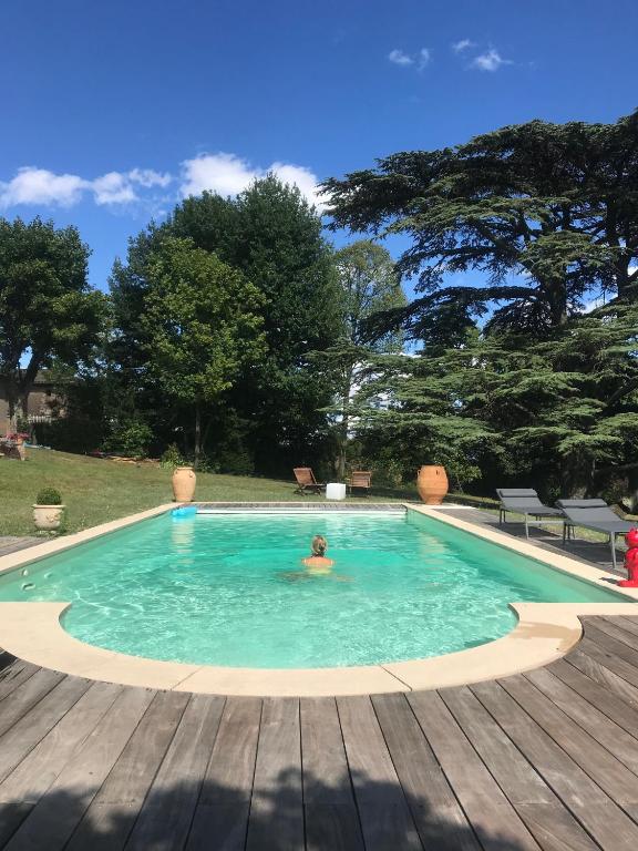 Bazén v ubytování Chateau des Janroux nebo v jeho okolí