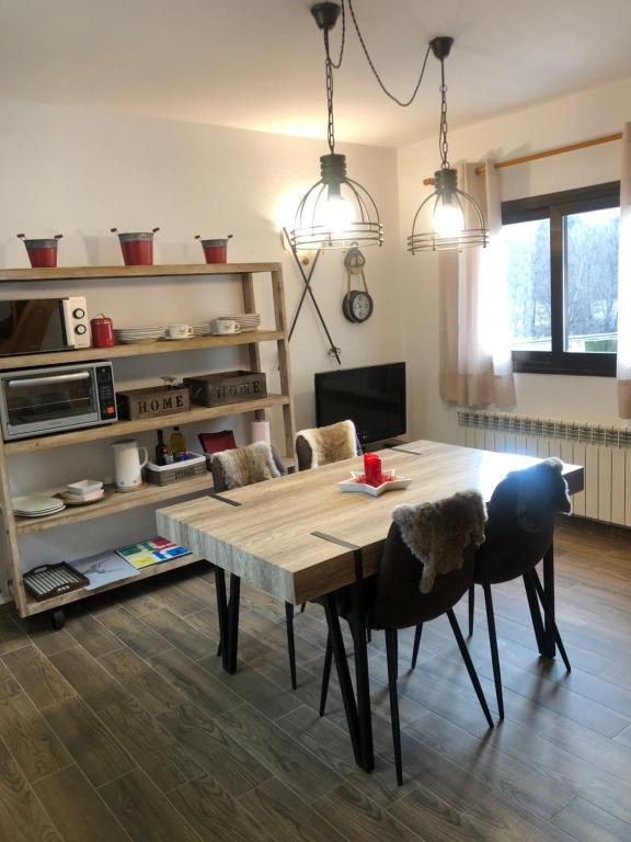 Kuchyň nebo kuchyňský kout v ubytování DUPLEX ALPINO