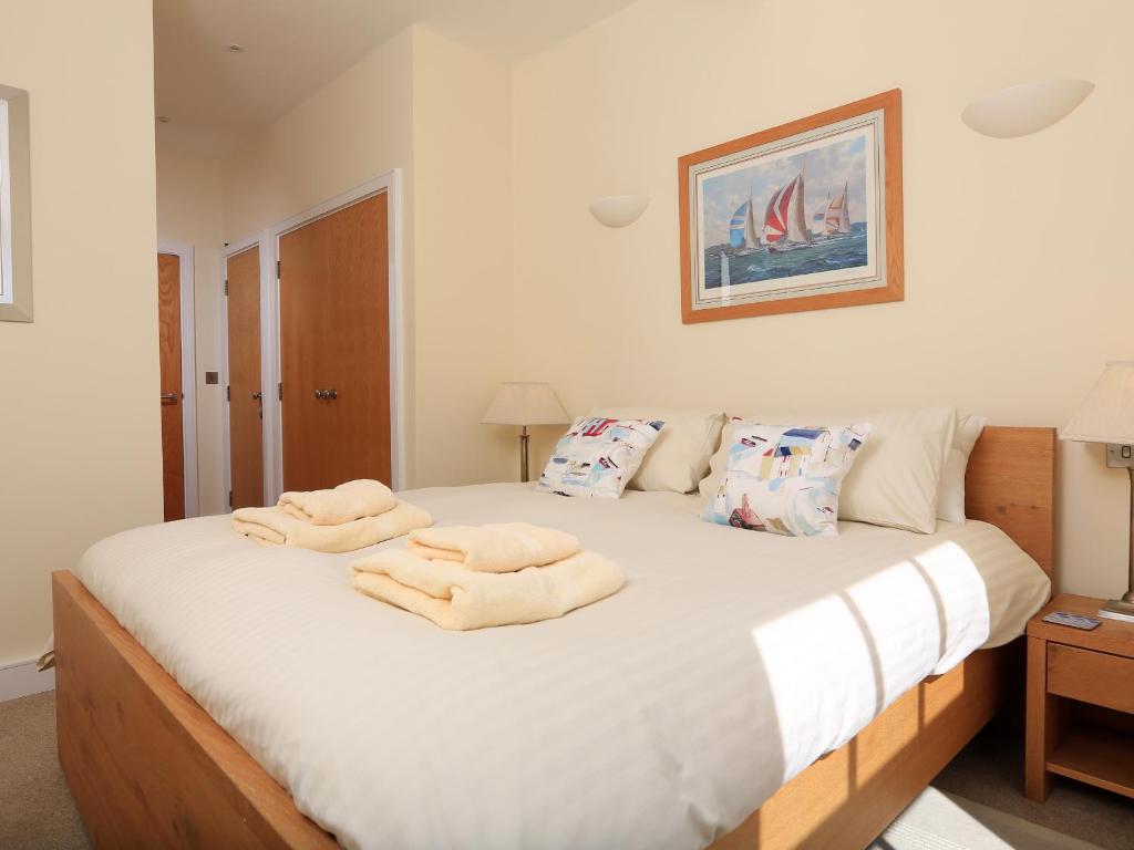Cama ou camas em um quarto em Ocean View Apartment