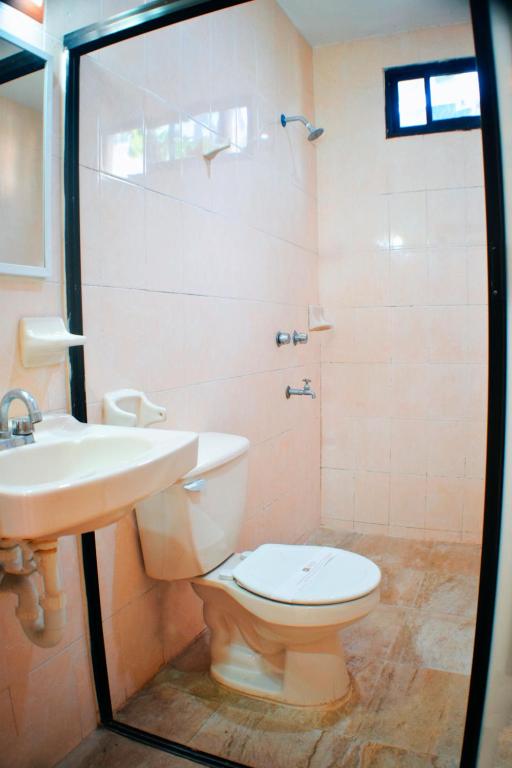 Koupelna v ubytování Hotel Hacienda Sánchez