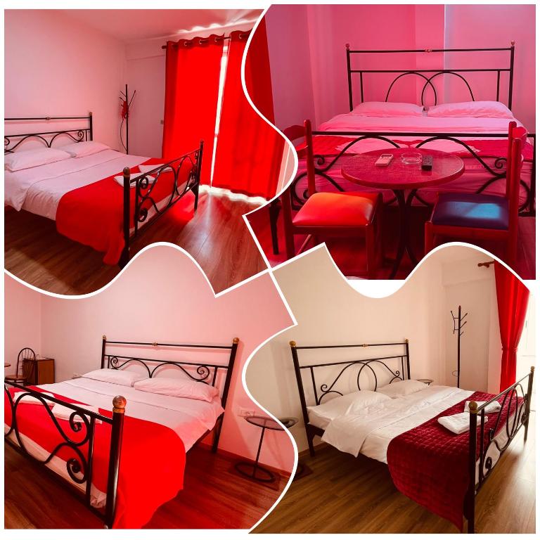 Postel nebo postele na pokoji v ubytování Hotel Drinos
