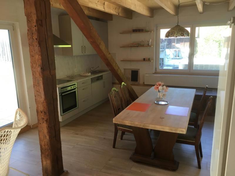 Kuchyň nebo kuchyňský kout v ubytování Bodensee Moosburg Biohof am See