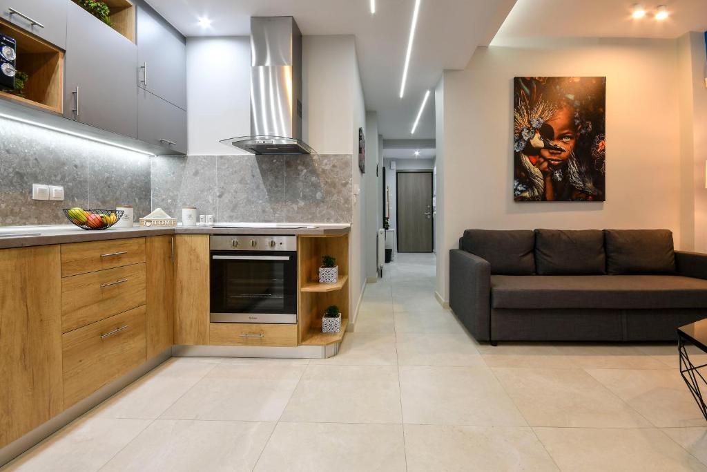 Kuchyňa alebo kuchynka v ubytovaní Thessaloniki Center Luxury Apartment