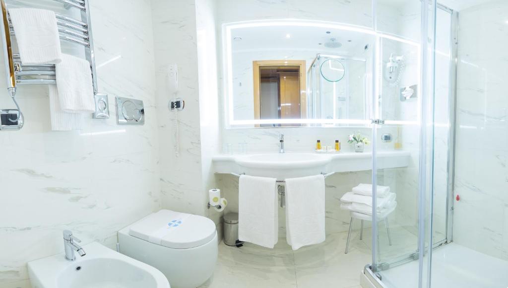 Koupelna v ubytování Hotel Teco