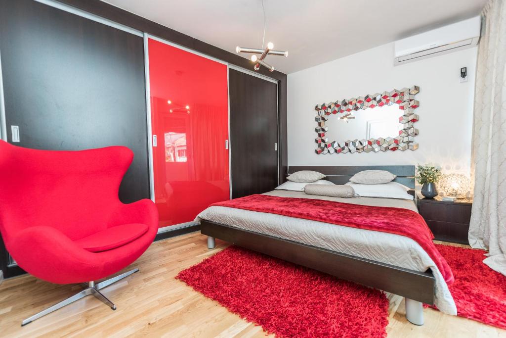 Posteľ alebo postele v izbe v ubytovaní Marina Yacht Apartment