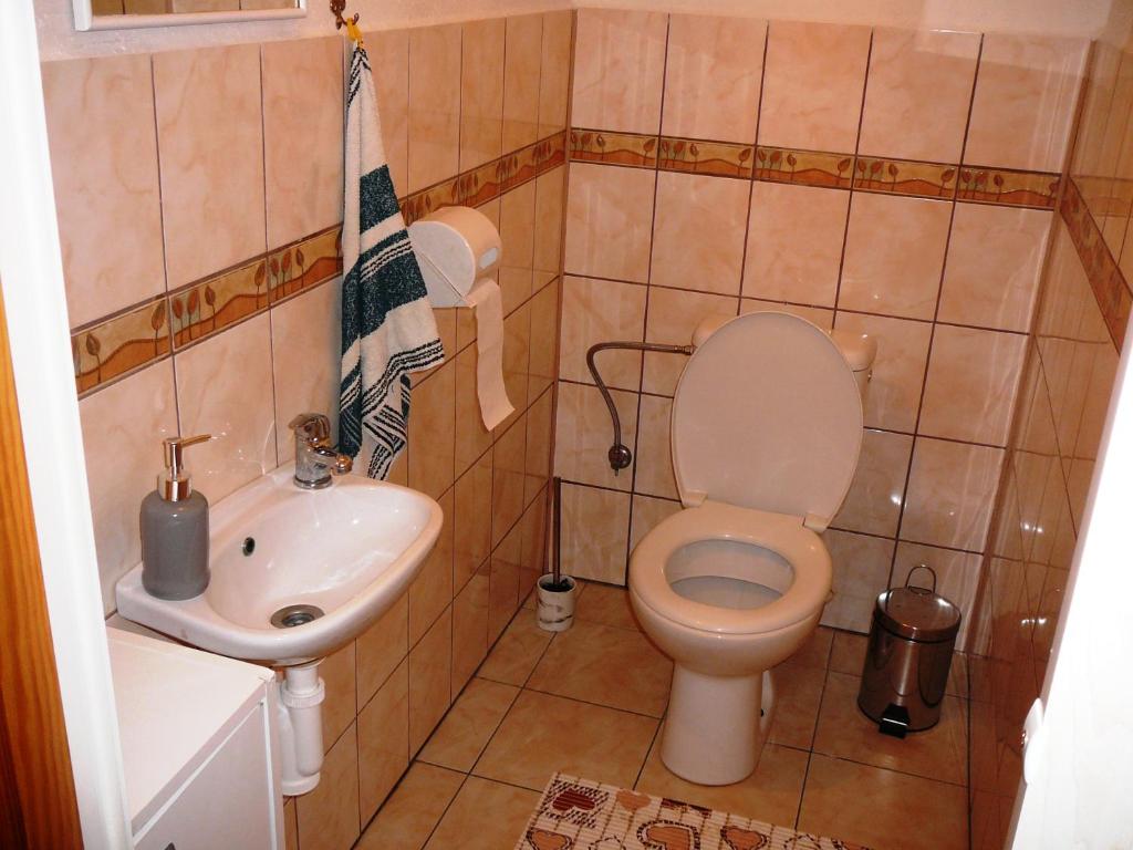 Koupelna v ubytování Chatka Horec