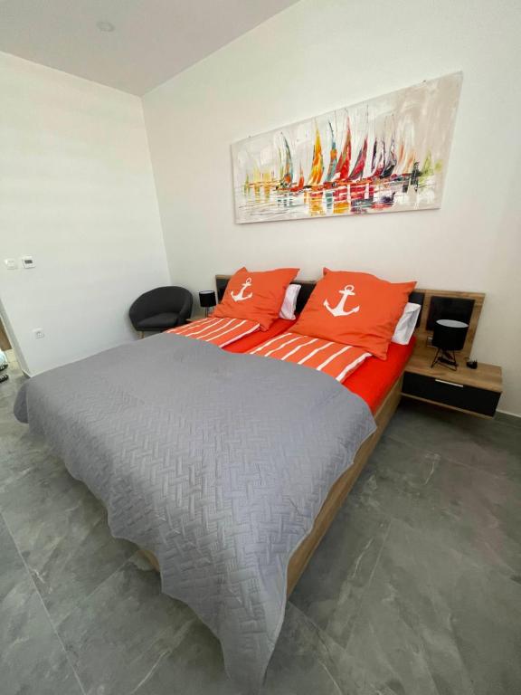 Posteľ alebo postele v izbe v ubytovaní Palms & Beach Maslenica
