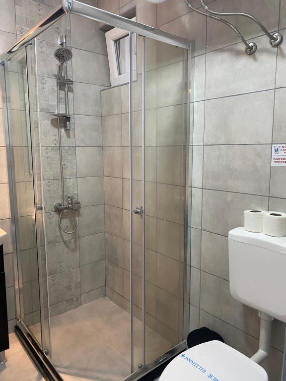 Koupelna v ubytování Hotel Etno Selo Timcevski