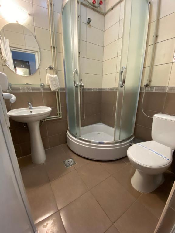 Koupelna v ubytování Hotel Etno Selo Timcevski
