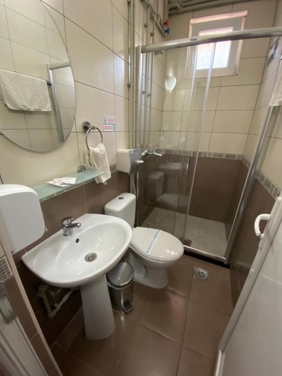 Koupelna v ubytování Hotel Etno Selo Timcevski