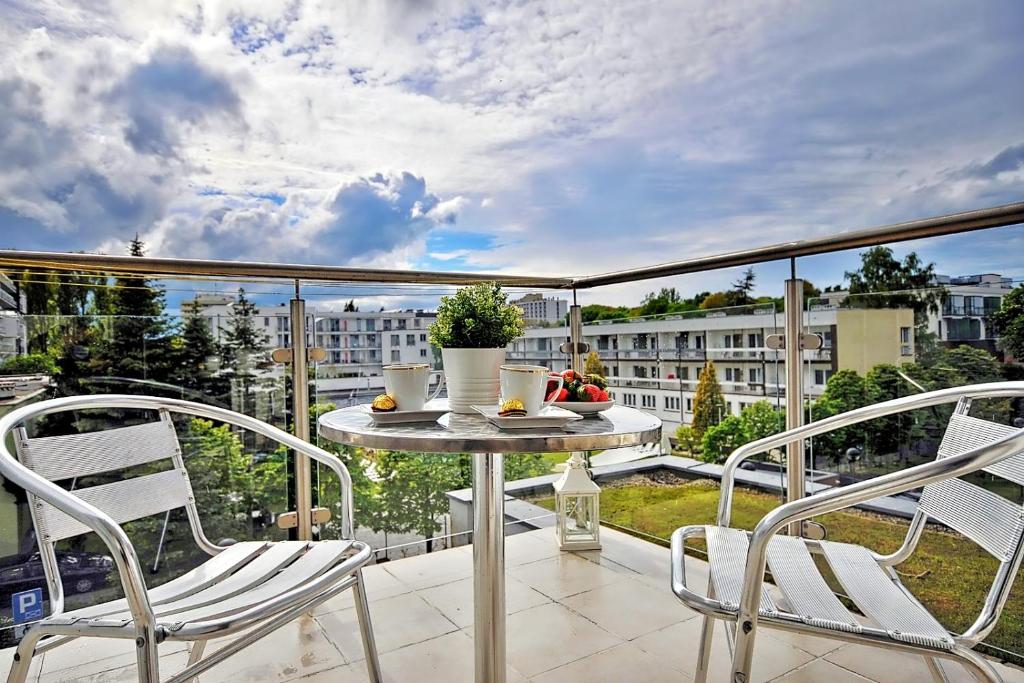 Balkón alebo terasa v ubytovaní Apartament 200m od plaży DOBRUK APARTAMENTY w DIWA SPA 4 gwiazdki