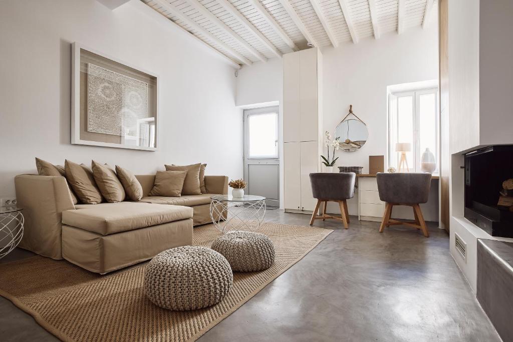 Posezení v ubytování Elaia Luxury Suites Mykonos