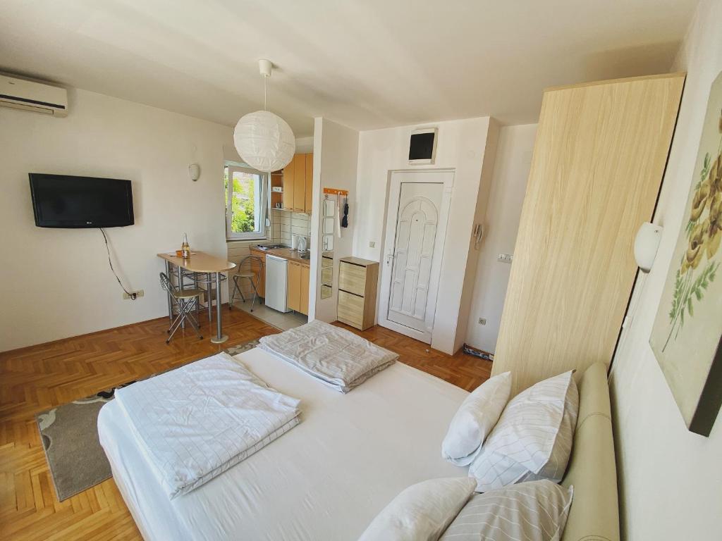 Postel nebo postele na pokoji v ubytování Apartments Bellevue - Otasevic