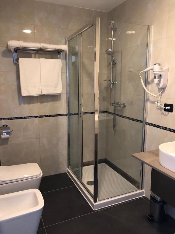 Koupelna v ubytování Hotel Folen