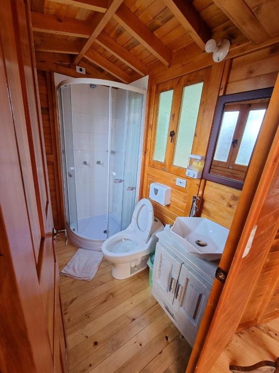 Baðherbergi á Glamping sede campestre Mirador de Pueblo Viejo