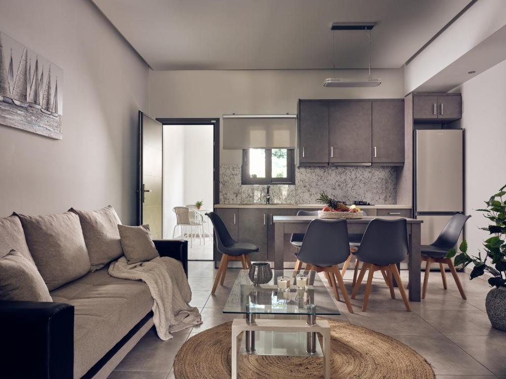 Kuchyň nebo kuchyňský kout v ubytování Dareia Suites