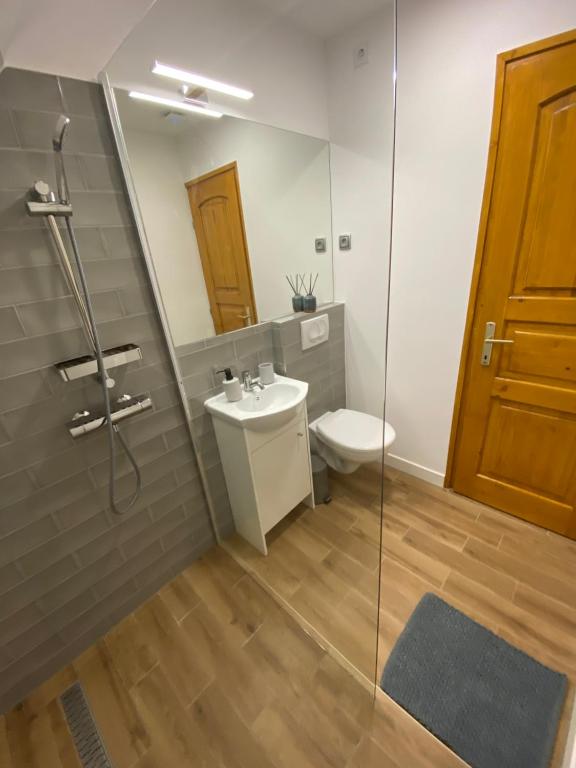 Koupelna v ubytování Babérsom apartman