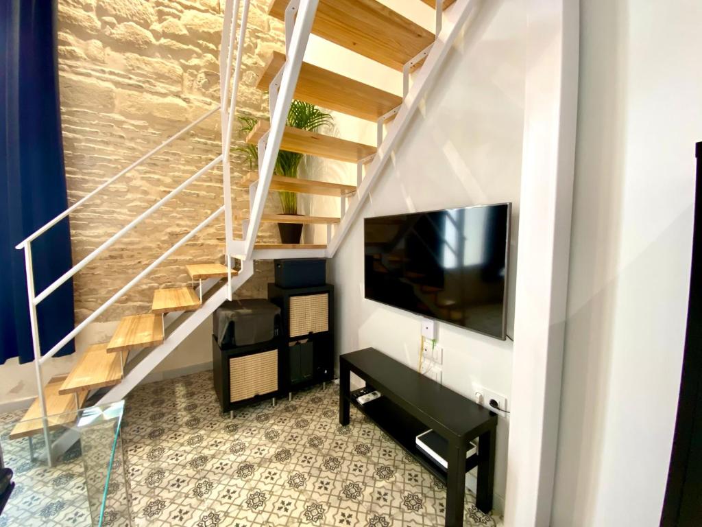 Televízia a/alebo spoločenská miestnosť v ubytovaní Loft Jerez Centro