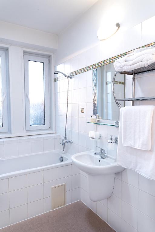 Koupelna v ubytování Hotel Karolina