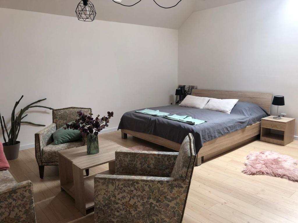 Posteľ alebo postele v izbe v ubytovaní Apartmány Reduta