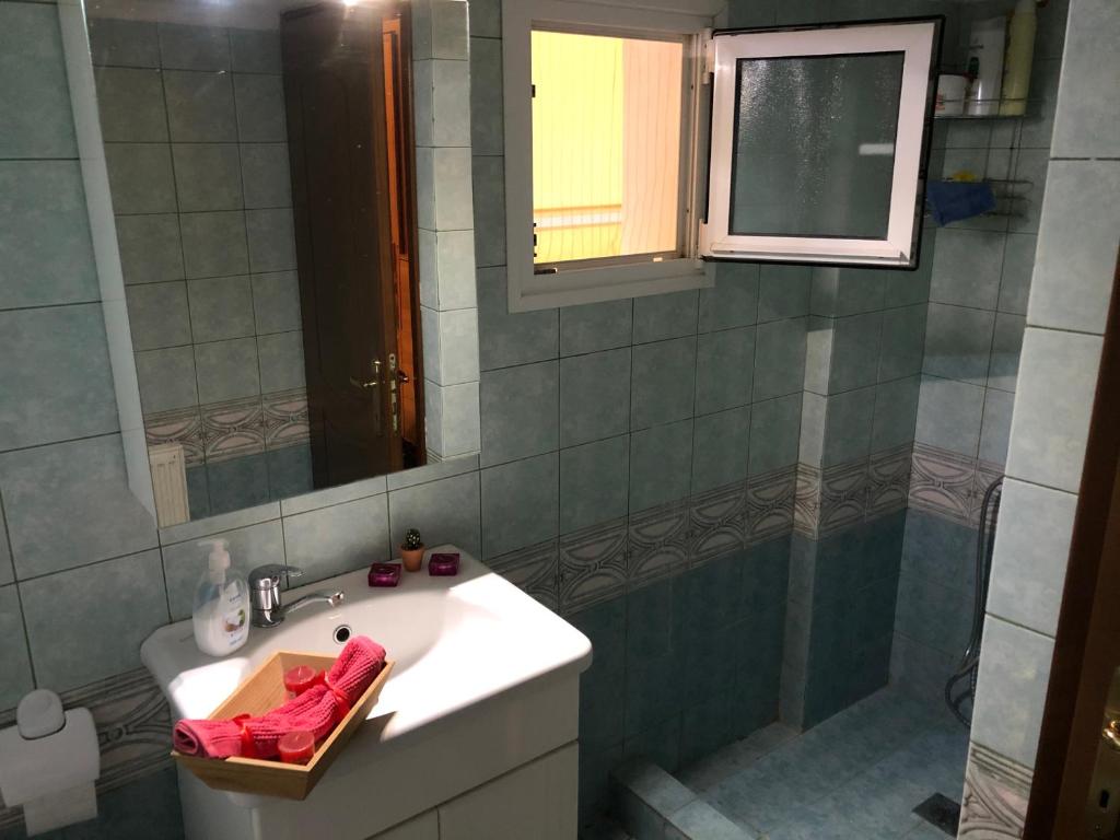Koupelna v ubytování Mina Apartments Nea Kallikrateia