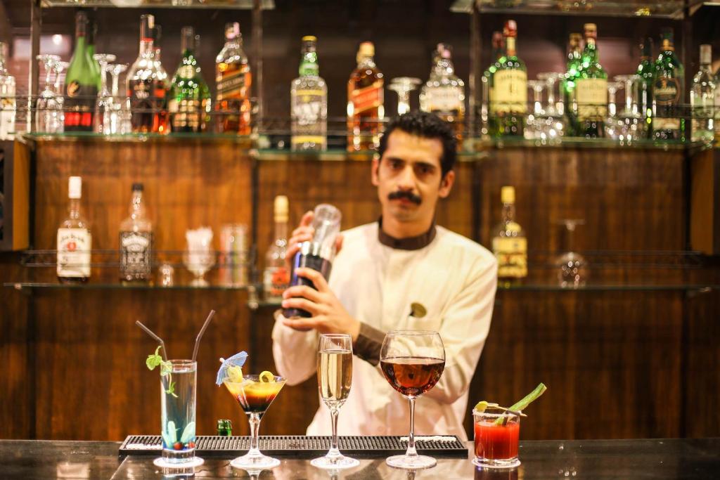Nápoje v ubytování Grand Hotel Kathmandu
