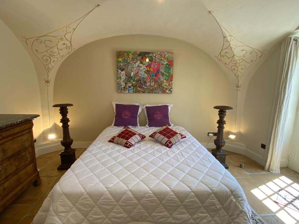 Postel nebo postele na pokoji v ubytování Chateau des Janroux