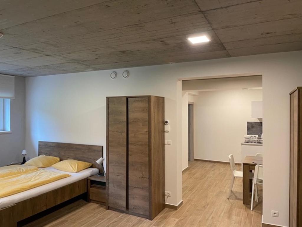 Postel nebo postele na pokoji v ubytování Apartmány Bílá Nisa
