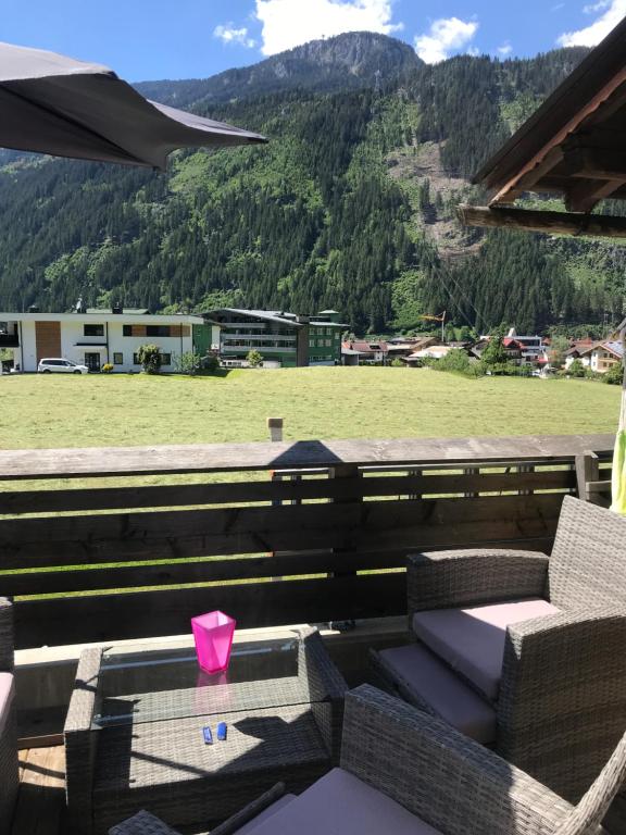 Ein allgemeiner Bergblick oder ein Berglick von des Privatzimmers aus