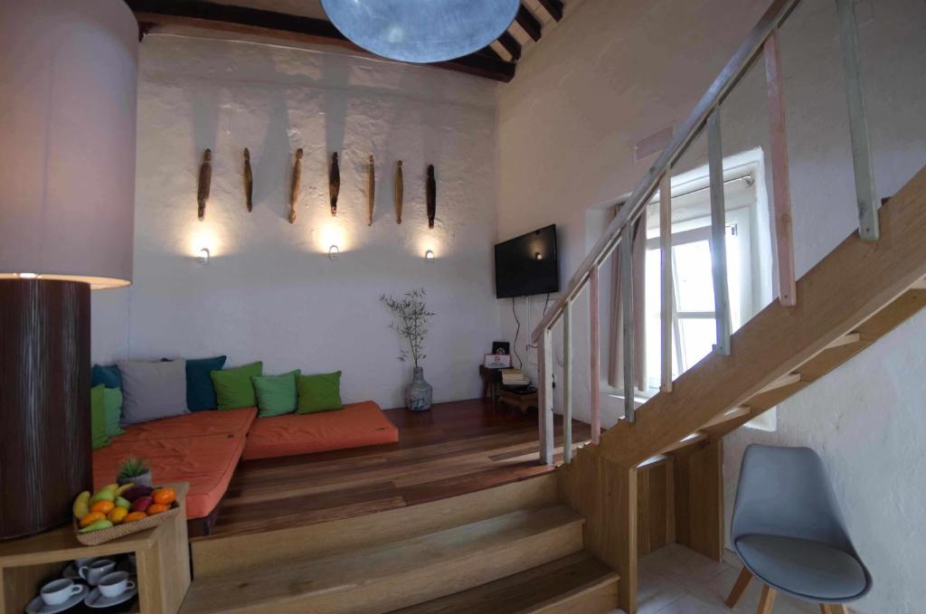 A seating area at Silos19 Suites