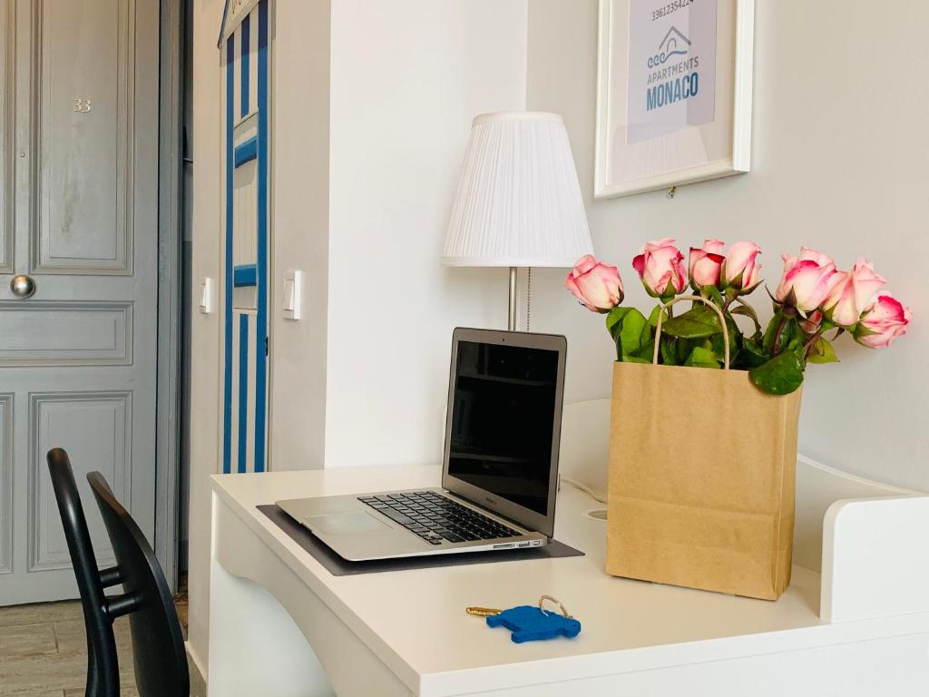 TV a/nebo společenská místnost v ubytování Apartments Monaco