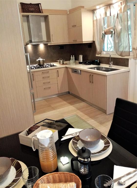 Kuchyň nebo kuchyňský kout v ubytování Lemoni Corfu House