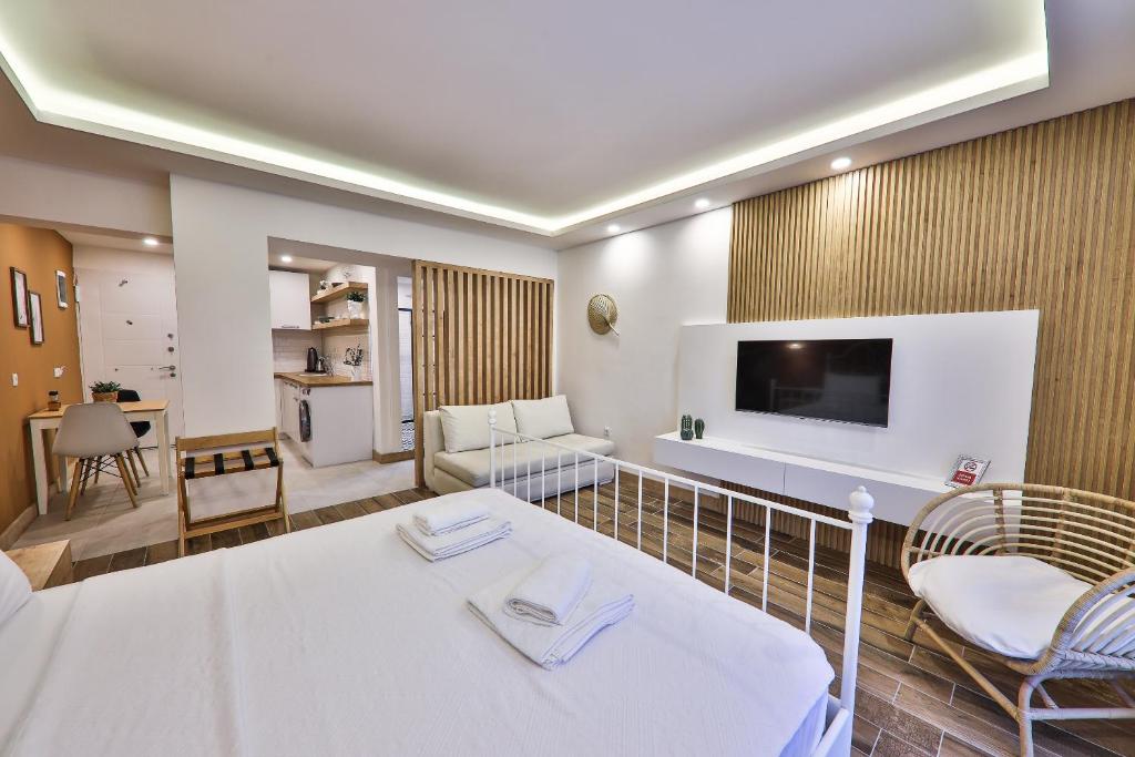 Postel nebo postele na pokoji v ubytování Yaz Apart Hotel