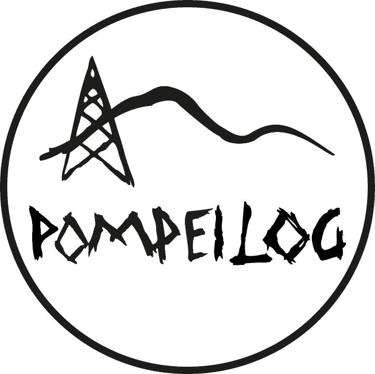 czarno-biały krąg ze słowem rambilia i gwiazda w obiekcie B&B PompeiLog w mieście Pompeje