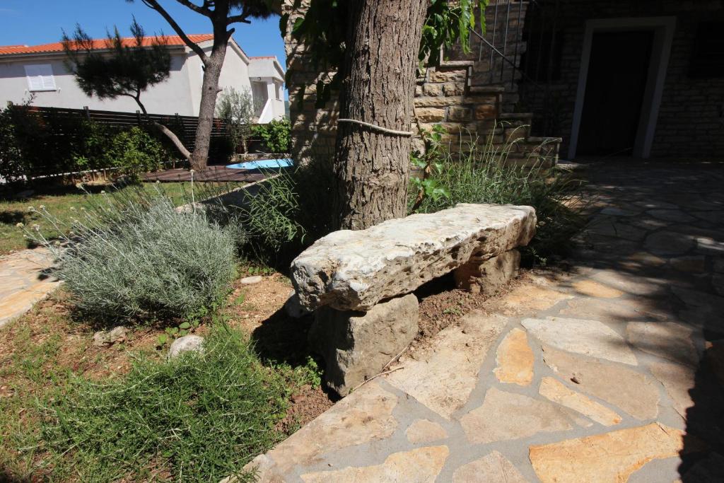 Vonkajšia záhrada v ubytovaní Stone house Skrivena