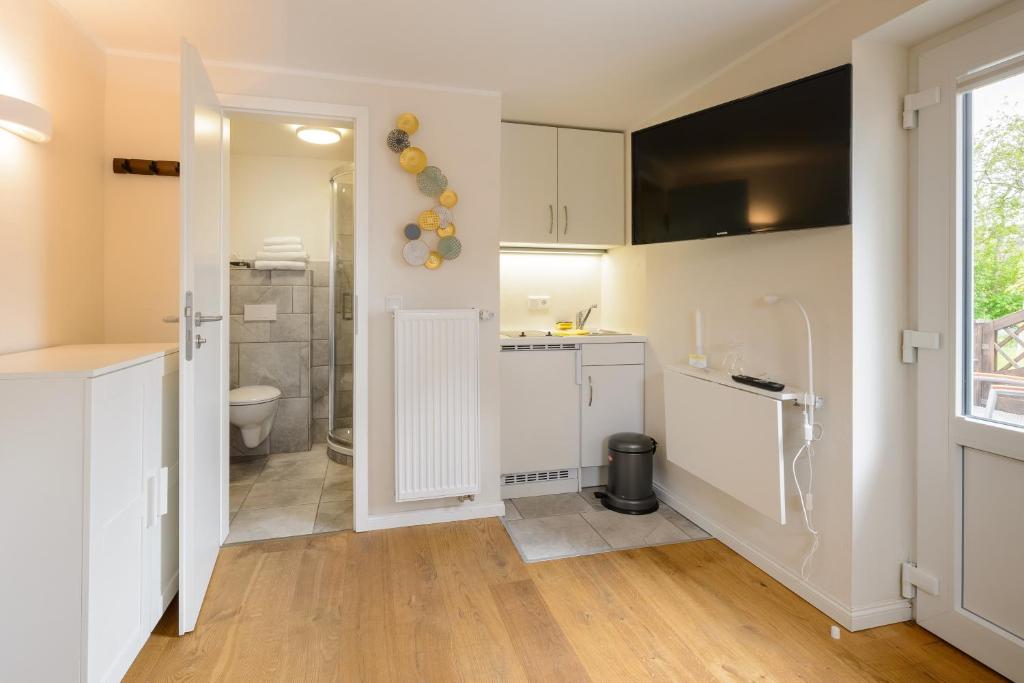 Koupelna v ubytování Nordsee-Pension Dagebüll